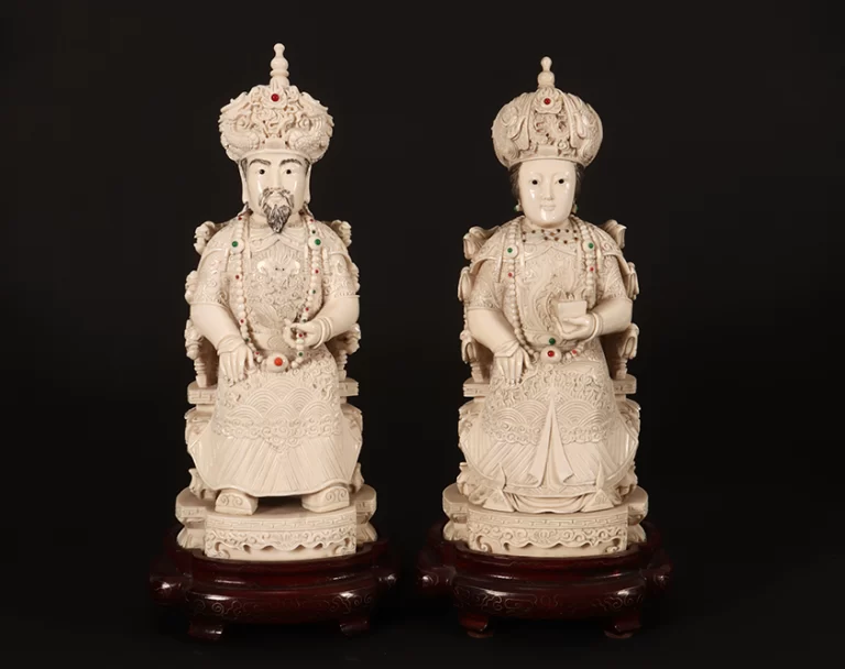Pair of Chinese Ivory Figures
